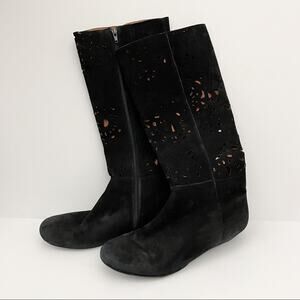 Gentle Souls by Kenneth Cole Black Laser Cut Boots